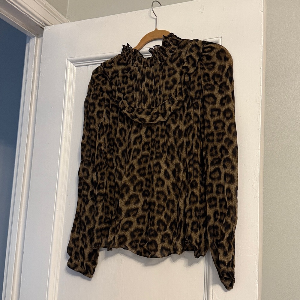 Leopard Print viscose Long Sleeve Blouse from French bran ba&sh.